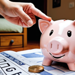 **

A person happily putting money into a piggy bank labeled "3-Year House Fund." In the background, a blueprint of a small, cozy house is visible. The overall tone should be optimistic and focused on saving.

**